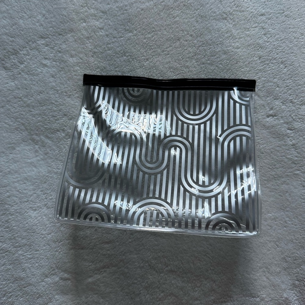Mary Kay Black and Clear Patterned Cosmetic Bag
